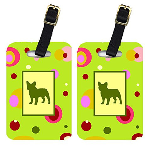 Caroline'S Treasures Ck1128Bt Pair Of 2 French Bulldog Luggage Tags, Large, Multicolor
