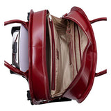 McKlein, W Series, Glen Ellyn, Top Grain Cowhide Leather, 15" Leather Patented Detachable -Wheeled Ladies' Laptop Briefcase, Red (94366)