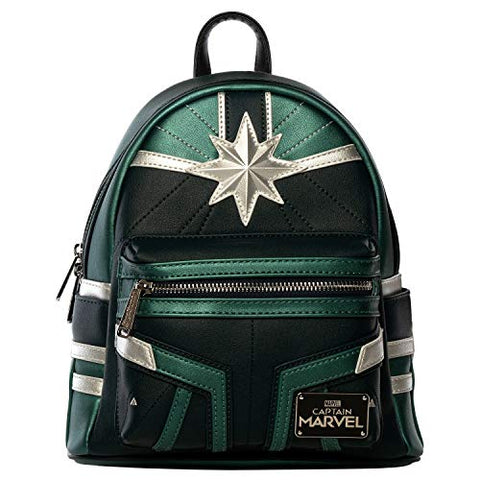 Loungefly x Captain Marvel Green Training Suit Mini Backpack (One Size, Multicolored)