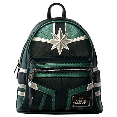 Loungefly x Captain Marvel Green Training Suit Mini Backpack (One Size, Multicolored)