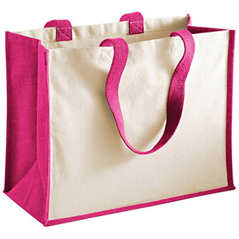 Westford Mill Printers Jute Classic Shopping Bag - 5 Colours Available - Fuchsia