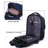 Silmarils 13 Inch To 17.3 Inch Tsa Friendly Scansmart Laptop Backpack Waterproof (Black/Blue)(Blue)