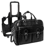 Siamod San Martino 35305 Black Leather Ladies’ Detachable-Wheeled Laptop Case