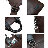 Mens Business Laptop Briefcase, Berchirly Men Bag PU Leather Messenger Bag For Work Computer Casing