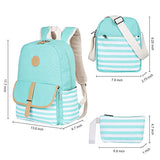 BLUBOON Teens Canvas Backpack Girls School Bags Set, Bookbags + Shoulder bag + Pouch 3 in 1