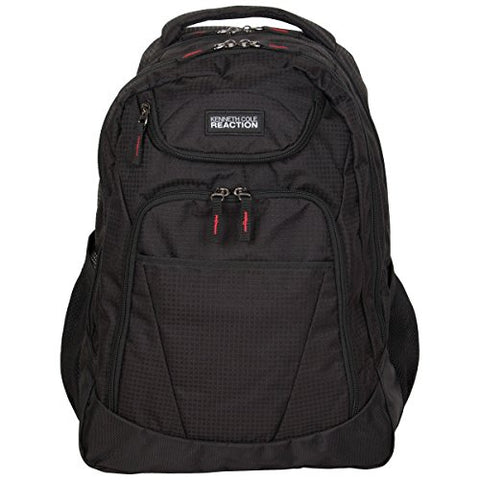 Kenneth Cole Reaction 1680D Polyester And Shadow Ripstop Double Gusset 17” Computer Backpack,
