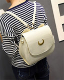 Yoyoshome Sailor Moon Anime Luna Usagi Tsukino Cosplay Pu Handbag Backpack Shoulder Bag (White)