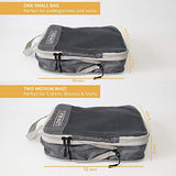 Compact Packing Cubes For Travel - Set of 3 Compression Packaging Cube Bags