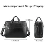BAIGIO Men's Briefcase Real Calfskin Leather Laptop Bags Messenger Bags Multi-Pocket Business