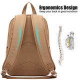 Canvas Backpack,AUGUR Casual Vintage Laptop Backpack, Lightweight School Daypack (Khaki)