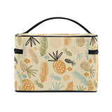 Makeup Bag Pineapple Flower Travel Cosmetic Bags Organizer Train Case Toiletry Make Up Pouch