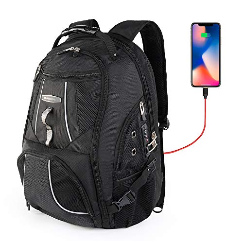 Cross Gear Laptop Backpack with Combination Lock-Fits Most 17.3 Inch Laptops and Tablets CR-9360IBK