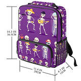 LORVIES Romantic Couple Skeleton School Bag for Student Bookbag Women Travel Backpack Casual Daypack Travel Hiking Camping