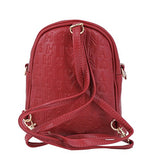 Damara Young Girl's Zipper Small Travelling Casual Backpack,Wine Red