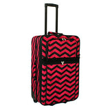 World Traveler Chevron Expandable Upright Luggage Set, Fuchsia Black Chevron
