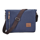 Aw 14" Vintage Canvas Cross Body Schoolbag Satchel Shoulder Messenger Bag Bookbag Men Women Student