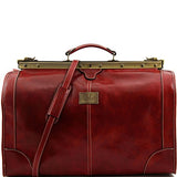 Tuscany Leather Madrid Gladstone Leather Bag - Large Size Red Leather Travel Bags