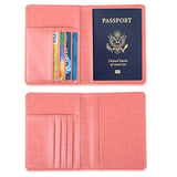 Gdtk Leather Passport Holder Cover Rfid Blocking Travel Wallet (Pink)