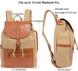 Banuce Canvas Leather Backpack for Men Women Outdoor Rucksack Casual College School Daypack Purse