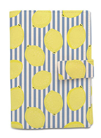 Lemon With Striped Pattern Printed Canvas Passport Holder Cover Case Was_11