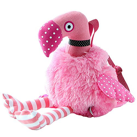 Berchirly Cute Pink Flamingo Plush Toy Mini Backpack for Baby Girls