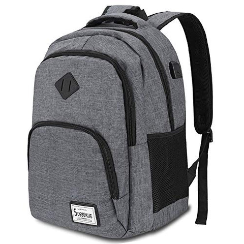 SUEBEKUE Laptop Backpack with laptop compartment for Women Men,College School Bookbag,Slim Backpack
