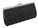 Double Sided Rhinestones Clutch Bag, With The Detachable Chain [Black]