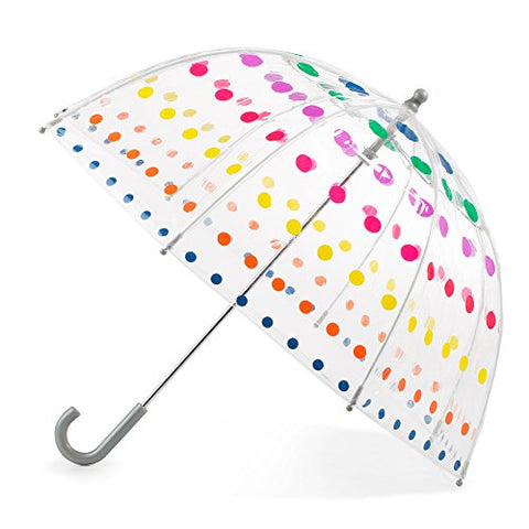 totes Kid's Clear Bubble Umbrella with Easy Grip Handle, Dots