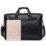 BOSTANTEN Leather Lawyers Briefcase Laptop Messenger Business Bags for Men Black