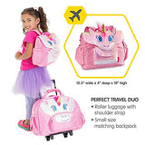 Bixbee Kids Rolling Suitcase and Backpack Set, Shark Luggage for Girls & Boys with Wheels, Telescoping Handle, Adjustable Straps and Pockets - Carry On Bag & Backpack for Airport & Travel Set of 2