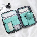 Packing Cubes 7 Pcs Travel Luggage Packing Organizers Set with Laundry Bag (Pale blue)