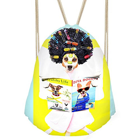 Bigcardesigns Drawstring Backpack Gym Bag Lightweight Sackpack Fashion Dog