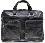 Mancini Double Compartment 15.6" Laptop/Tablet Briefcase in Black