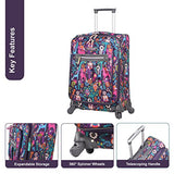 Lily Bloom Carry On Expandable Design Pattern Luggage With Spinner Wheels For Woman (20In,