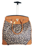 Trendy Flyer Computer/Laptop Rolling Bag 2 Wheel Case Leopard Beige