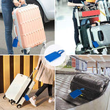 Luggage Bag Tags Leather Travel ID Labels Suitcase Name Tags with Snap - Set of 2 (PU Blue)