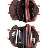 Men's Laptop Bag, Berchirly 15-inch Retro Leather Briefcase Lawyer Office Handbag Computer Shoulder