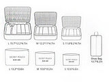 7 Set Travel Cubes,5 Colors Waterproof Mesh Durable Luggage Packing Organizers,1 Travel Shoe