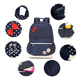 ABage 3 Pieces School Backpack Book Bag Daypack Bookbag with Lunch Bag and Purse, Sky Blue