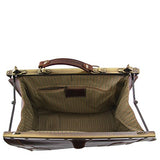 Tuscany Leather - Madrid - Gladstone Leather Bag - Small Size Dark Brown - Tl1023/5