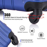 Apelila 3 Piece ABS Luggage Sets with Spinner Wheels Hard Shell Spinner Carry On Suitcase (Blue, 3 Pieces 20 24 28 Inch)