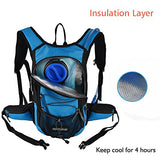 MIRACOL Hydration Backpack with 2L Water Bladder, Thermal Insulation Pack Keeps Liquid Cool up to 4 Hours, Perfect Outdoor Gear for Skiing, Running, Hiking, Cycling (Blue and Orange)
