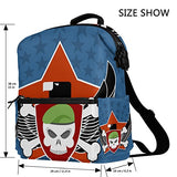 Colourlife Skull In Charge On Shield Stylish Casual Shoulder Backpacks Laptop School Bags Travel