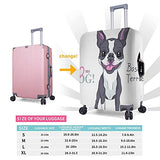 Travel Luggage Cover，Bull Smiling Dog Boston Terrier Breed Standin，Washable Elastic Durable , With Concealed Zipper Suitcase Protector Fits For 22-24 Inch -M.