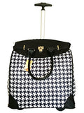 Trendy Flyer Computer/Laptop Rolling Bag 2 Wheel Case Houndstooth Black