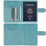 Gdtk Leather Passport Holder Cover Case Rfid Blocking Travel Wallet (Sky Blue #2)
