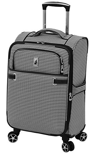 London Fog Softside 20" Spinner, Black White Houndstooth