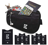 Zero Grid Money Belt w/RFID Blocking - Concealed Travel Wallet & Passport Holder