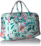 Vera Bradley Iconic Compact Weekender Travel Bag, Signature Cotton, Mint Flowers