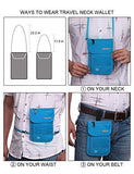 Defway Neck Travel Wallet RFID Passport Holder Waterproof Stash Pouch Blue